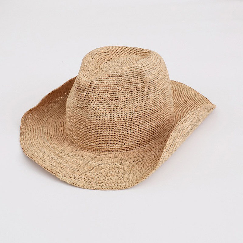 Bucket Hat Straw - Natürlicher Bast Strohhut für Frauen Breite