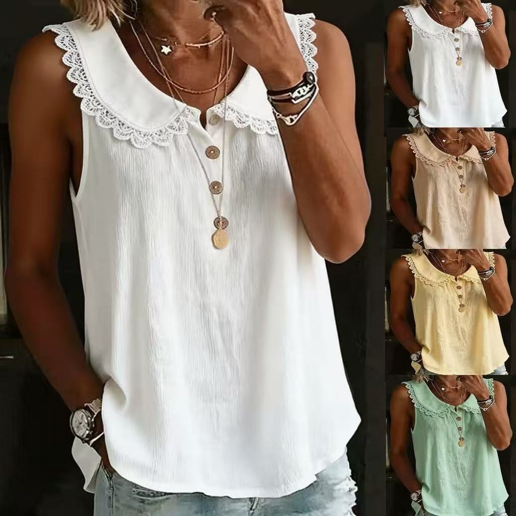 Shirt Camp Collar - Neue 2026 Damen Sommer Ärmellose Bluse