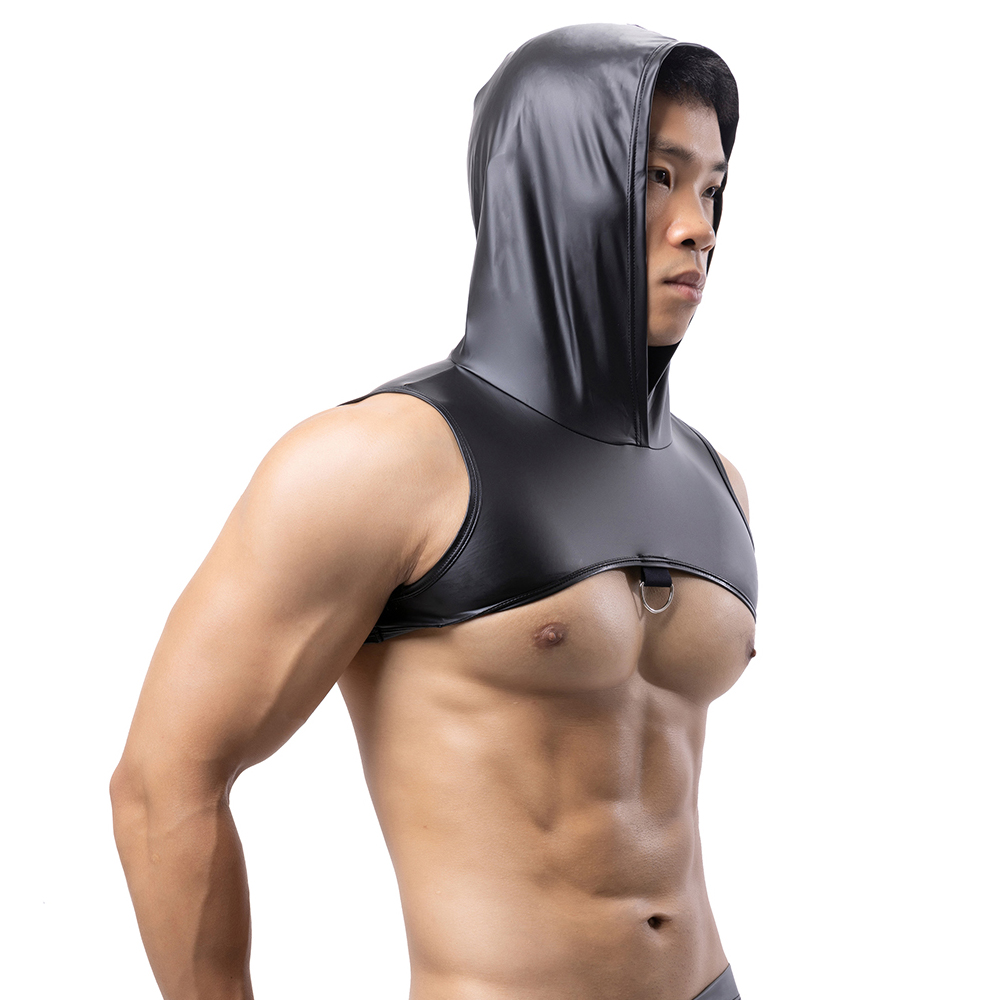 Tank Top Muscle - Männer Kunstleder Mit Kapuze Fitness Tank