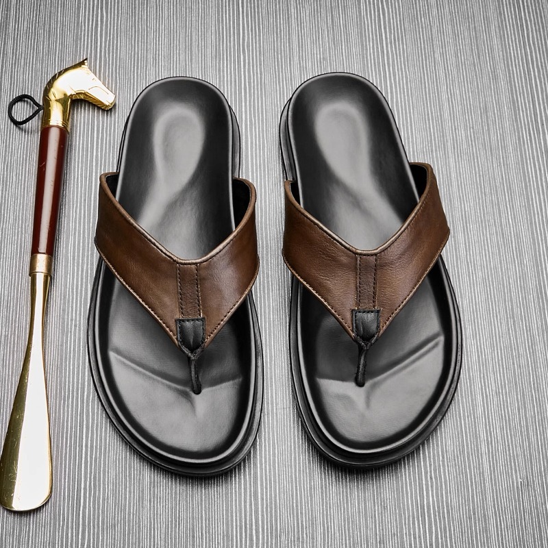 Flip Flop Leather Men - 2026 Sommer Neue Herren Echtleder Flip-Flops