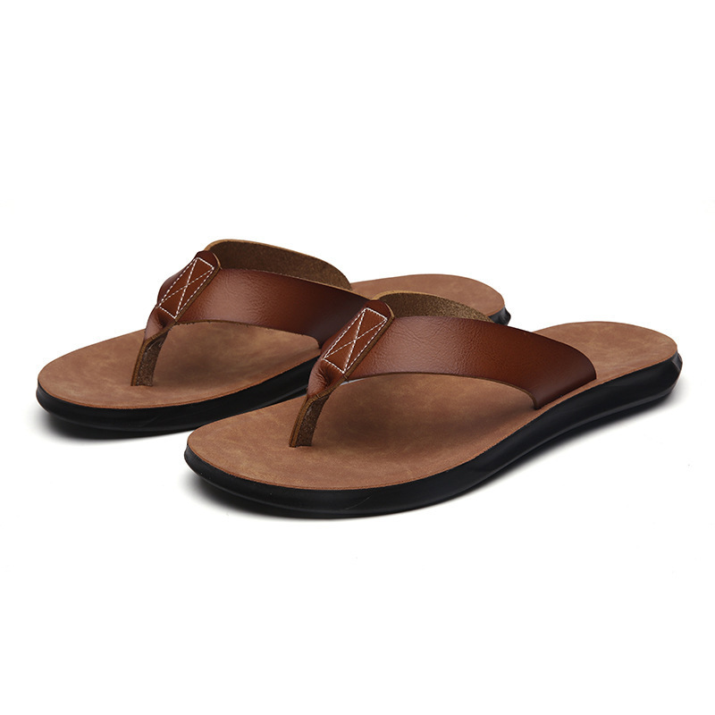 38-47 Neue italienische Leder- – Flip Flop Leather Men Bewertung und Preis