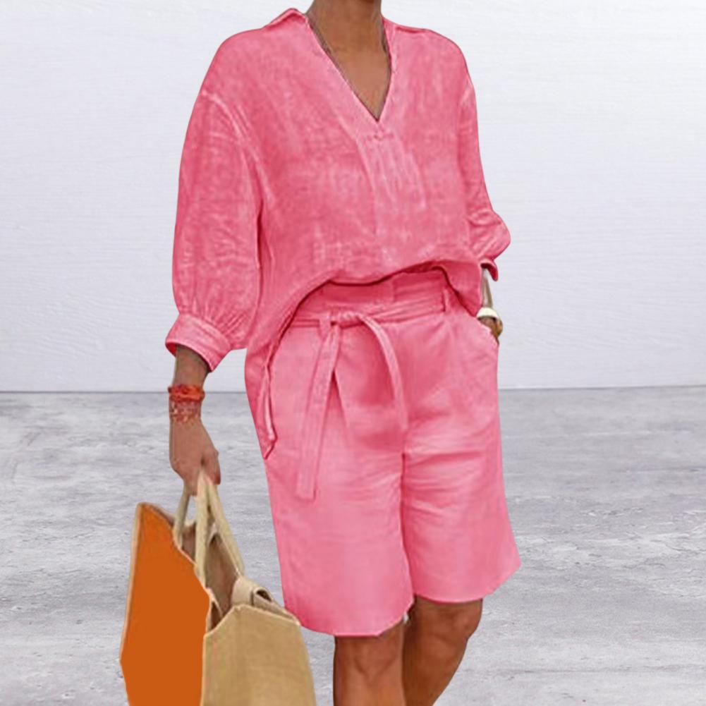 Baumwoll-Leinen-Zweiteiler für – Linen Shirt Breathable Bewertung und Preis