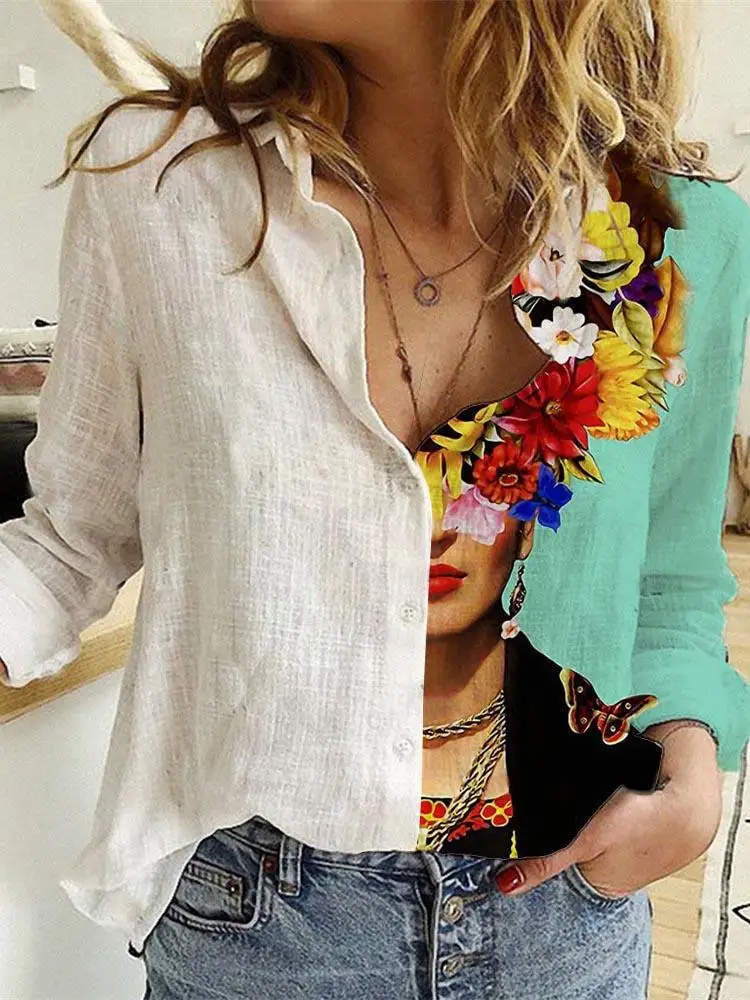 Frauen Frühling Und Herbst Lan – Shirt Camp Collar Bewertung und Preis